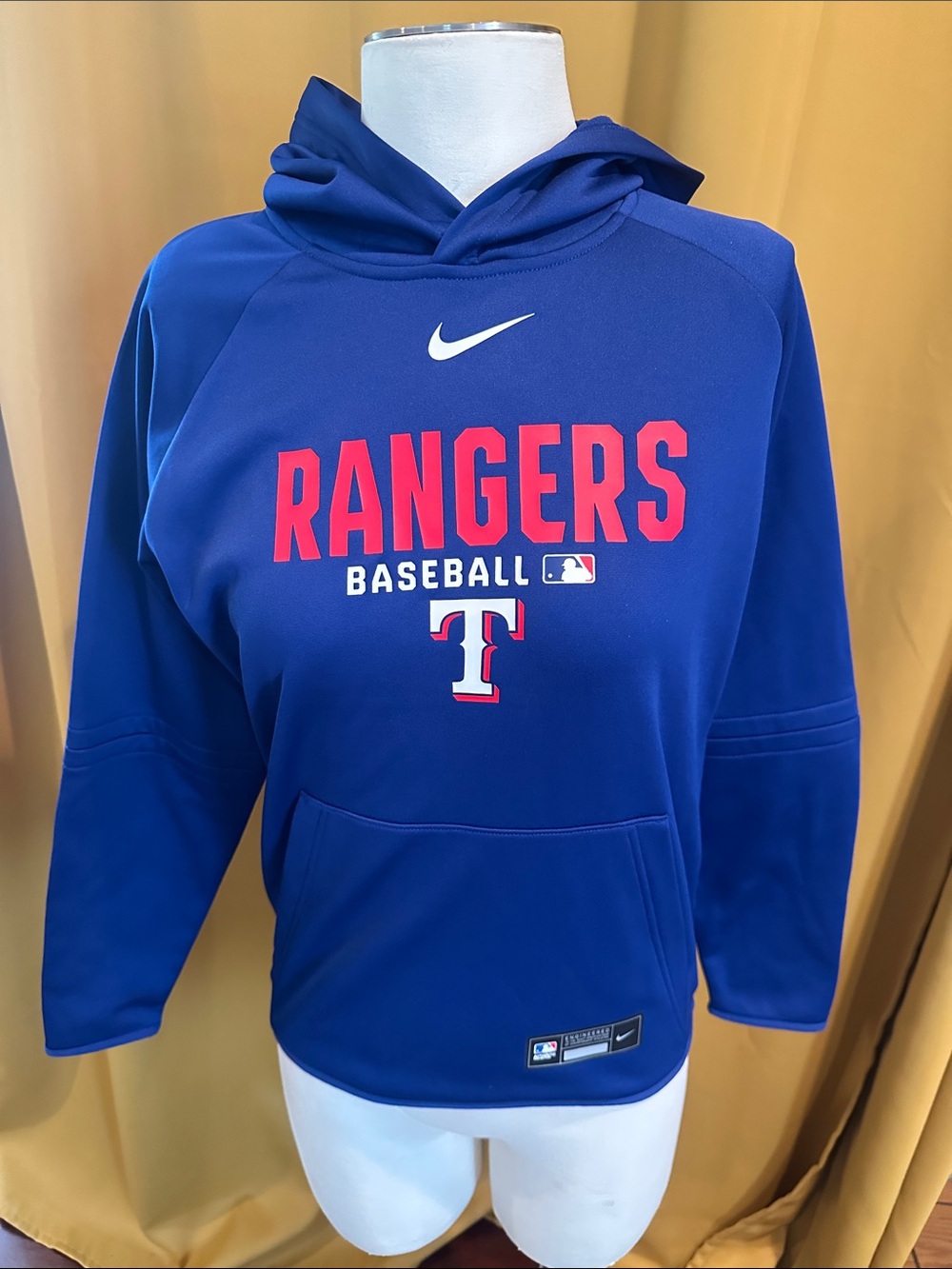 Nike Royal Blue Rangers Baseball Hoodie with Red Accents